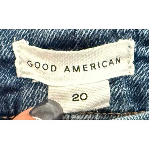 Good American Womens Good Legs High Rise Straight Leg Raw Hem Stretch Jeans Plus - Picture 8 of 10